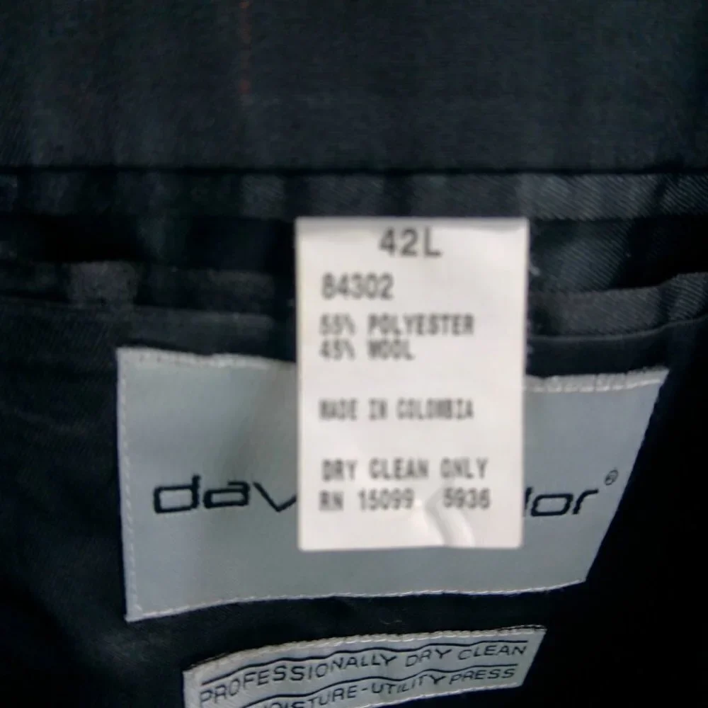 David Taylor Charcoal Striped Suit Blazer 42L
